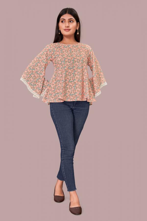 Ff 1002 Western Designer Printed Top With Inner western wear